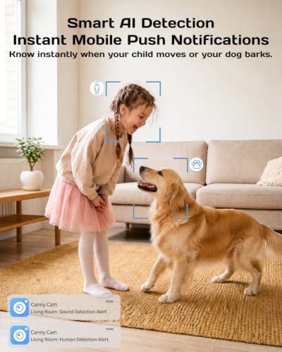 VIMTAG 2.5K 4MP Pan/Tilt Indoor Camera for Pet/Dog/Cat/Baby/Nanny/Home Security with Phone APP, Motion Tracking, Night Vision, 2-Way Audio, AI Detection, 5G/2.4GHz WiFi, Cloud & SD Card, Works w/Alexa