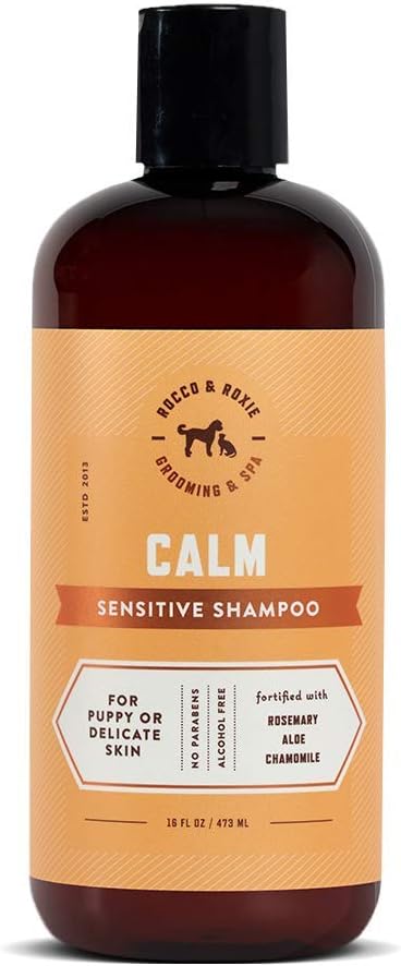 Rocco & Roxie Supply Co. Dog Shampoo and Conditioner - Soothe Oatmeal Shampoo for Itch Relief, Calm Hypoallergenic Shampoo for Sensitive Skin, and Shine Argan Oil Pet Wash - Puppy Bathing Supplies