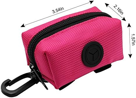 SLOSN 3 Pack Pet Waste Bag Dispenser with Zippered Portable Dog Poop Bag Holder, Great Accessory for Walking, Running with Dog (RoseRed Green Black)
