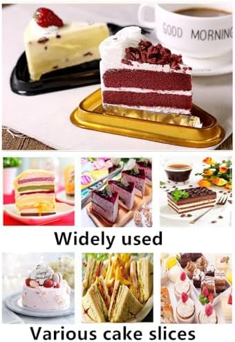 Set of 50 Cake Slice Container Cheesecake Cake Slice Container,Green | Transparent Plastic Cakes Box Holder