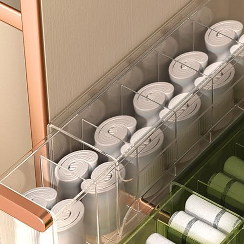 Underwear Storage Boxes Sock Organizer Dividers Transparent Removable Wall Mounted Drawer Closet Organizer for Bedroom Office PET Material 1 Storage Box 2 Patches