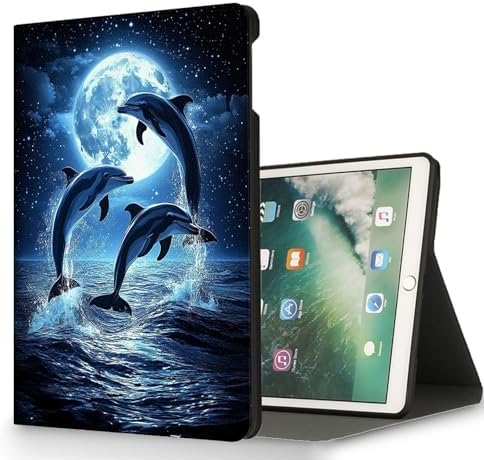 for Microsoft Surface Go 4/3/2/1-10.5" 2021 Tablet Case,Auto Wake/Sleep,Adjustable Stand Protective Cover - Cute Dolphin
