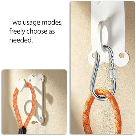 ESPETS Dog Leash Wall Hook - Sturdy Pet Leash and Accessory Holder（White）