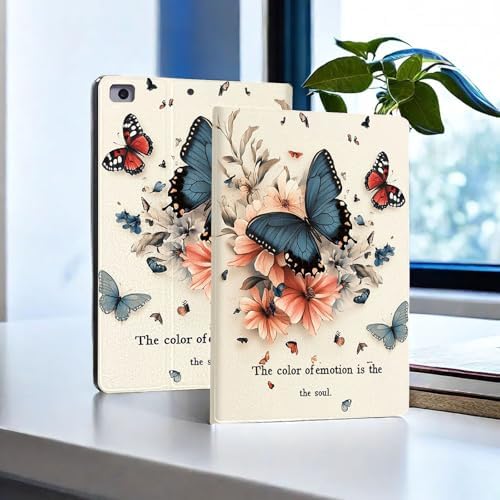 for Microsoft Surface Pro X/Pro X Plus-13 2019/2020/2021/2024 Tablet Case,Auto Wake/Sleep,Adjustable Stand Protective Cover - Butterfly Flower