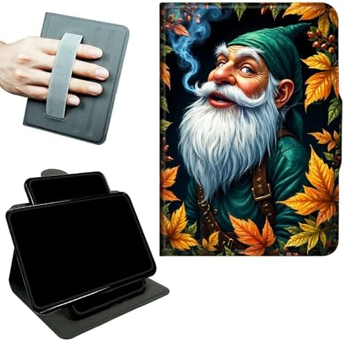 Rotating Handle Case for Samsung Galaxy Tab S10 Plus 2024/S9 FE+/S9 Plus 12.4 Inch 2023, 360 Degree Swivel Kickstand with Magnetic Closure Leather Protective Cover, White Bearded Old Mman