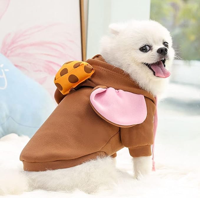 Pet Clothing Dog Transformation Shaped Hoodie (Brown Mouse,XL) | Autumn and Winter Warm Small Large Dog Method Dou Cat Clothes For French Bulldog Chihuahua Pug Boston Terrier Dachshund