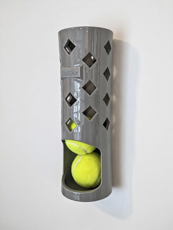 Wall Mounted Tennis Ball Holder for Dogs | Weatherproof ASA Dog Ball Storage for Garage, Patio, Mudroom or Porch - Fits Ball Launchers & Chuckers - Made in USA