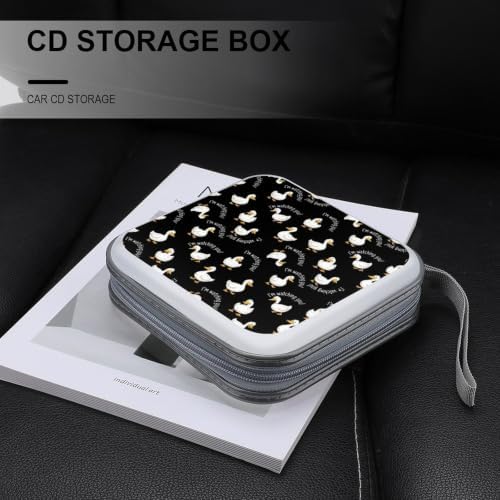 DVD Storage for 40 Movies, Funny Duck Hard Plastic CD DVD Disc Cases | Disc Holder Organizer Binder, Funny Duck, Portable for Travel Home Office