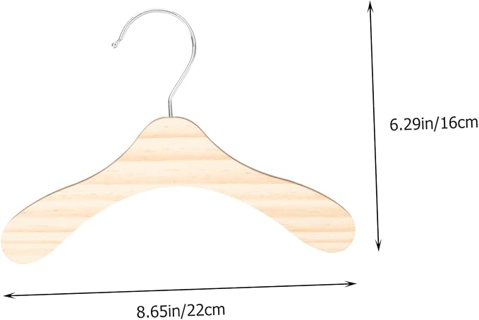 VOSAREA 10-Piece Wooden Dog and Cat Clothes Hangers 8.66 Inch Wear-Resistant PET Hangers for Daily Use Portable Non-Slip PET Clothing Organizer