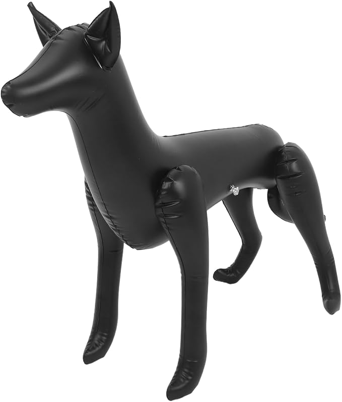VANZACK Inflatable Dog Mannequin Display Stand Lightweight Portable Pet Clothing Rack for Grooming Shops Retail Counters and Photo Props 44.09X31.10X6.29In