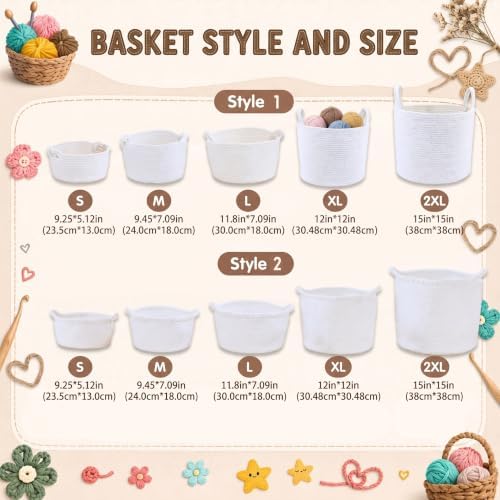 Personalized Baby Basket with Name, Custom Cotton Rope Nursery Storage Basket, Handmade Yarn Name Basket with Optional Crochet Icons, Baby Shower Basket Gift, Toy Organizer for Boys and Girls