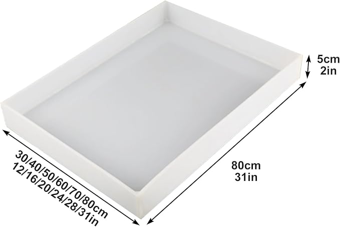 Oil Drip Pan PP Plastic, Leak-Proof Drip Pan, Dog Crate Tray Replacement, Organizer Accessory Tray for Laboratories, Homes, Kitchens, Factory(80x80x5cm/31x31x2in)