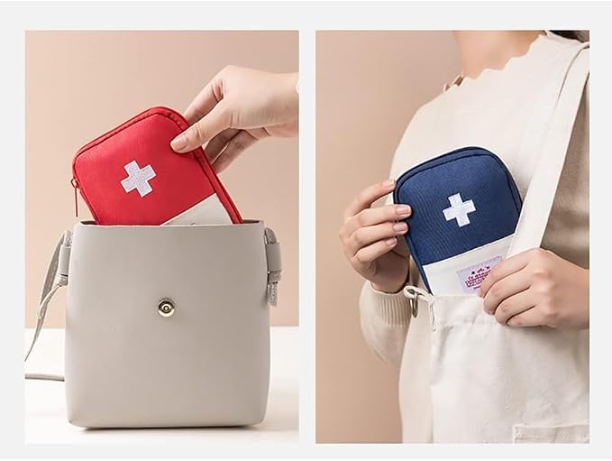 4Pcs Small Empty Travel Mini First Aid Pouch, Portable Outdoor First Aid Medical Rescue Bag Multi-Function Emergency Medicine Storage Organizer Bag Health and Household Supplies, First Aid Kits