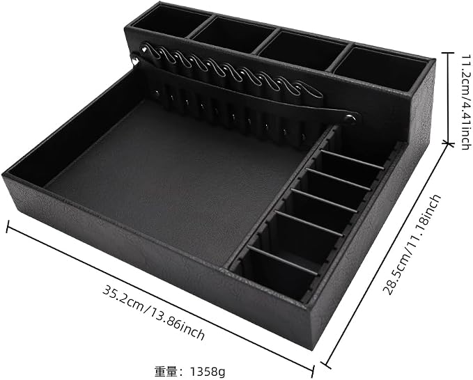 Barber Storage Box,Hairdressing Tool Holder, Multifunctional Detachable Large Storage Box, Shear Holder PU Leather Salon Scissors Holder, Hair Cutting Tools Storage Case for Barber Accessories(Large)