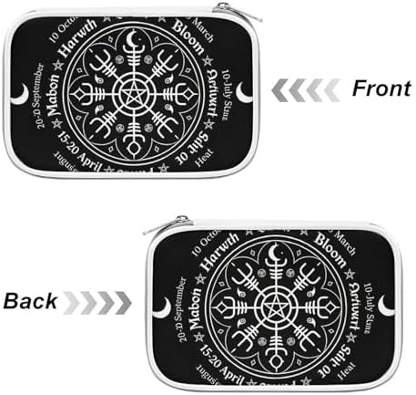 Fashion Pencil Case Waterproof Thin Organizer Box For Art Pens, Pencils, And More Norse Viking Vegvisir Compass Goth Pentagram