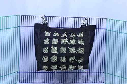 Rabbit & Guinea Pig Hay Bag Feeder with Super Tough Bottom® Design | Small 10.5" x 9" x 5" Hay Feeder | Organized Feeding | Made in USA Design (Purple, Small 10.5" x 9" x 5")