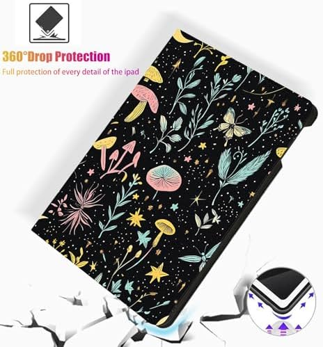 for Microsoft Surface Pro X/Pro X Plus-13 2019/2020/2021/2024 Tablet Case,Auto Wake/Sleep,Adjustable Stand Protective Cover - Starry Mushroom Plant