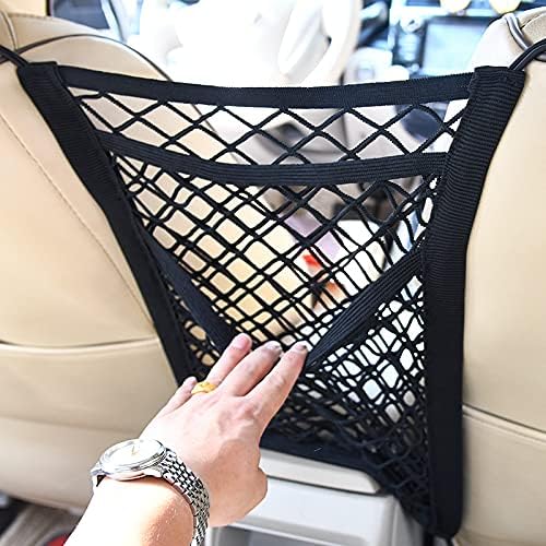 OUTMX Dog Car Net Barrier for Chevrolet Traverse Limited 2024, Pet Barrier with Car Mesh Organizer for Dog & Child Safety Divider with Storage Pouch
