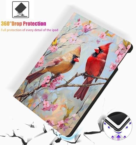 for Microsoft Surface Pro 11/10/9-13" 2024/2022 Tablet Case,Auto Wake/Sleep,Adjustable Stand Protective Cover - Cute Cardinal Bird