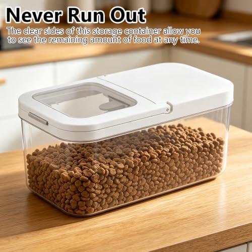 YEXEXINM Pet Food Storage Container with Lid & Scooper 5-7.5lbs/6L Dog Food Storage Container Clear Airtight Cat Food Storage Container BPA Free Dog Treat Container Store Dry Food for Pantry Kitchen