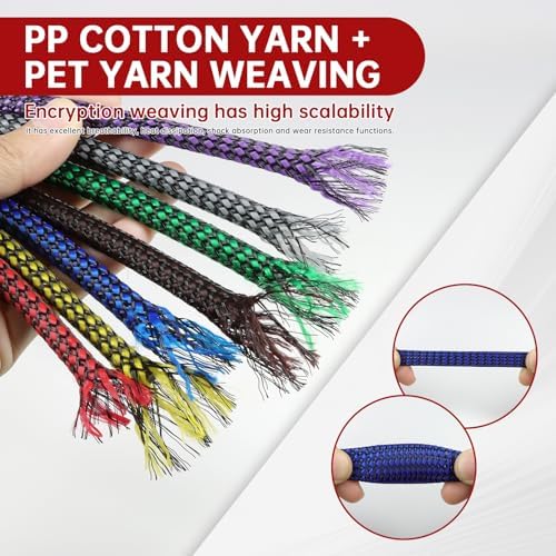 Expandable Braided Cable Sleeve, PP Yarn + PET Braided Expandable Sleeving Cable Management Protection High Density PET Wire Cover Sheath for Cables (Blue Black, 4mm (5/32")-19ft)
