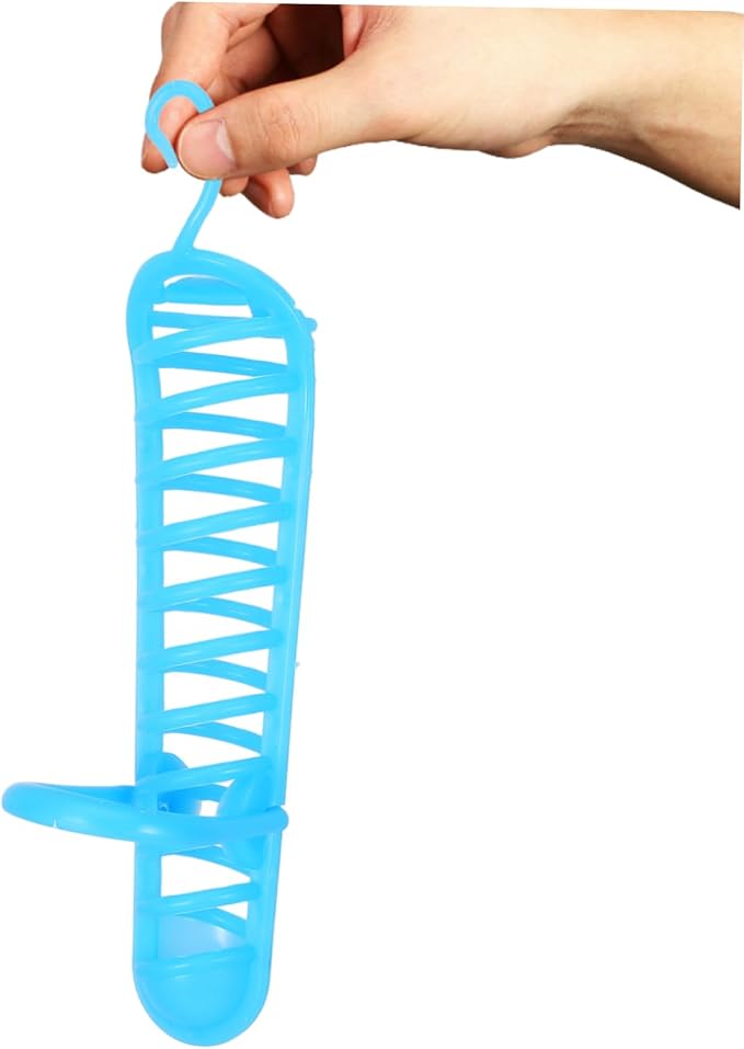 Toyvian Parrot Food Rack Durable Hanging Fruits Feeding Device with Safety Lock Easy to Install Stand Rack for Parrots and Birds Blue