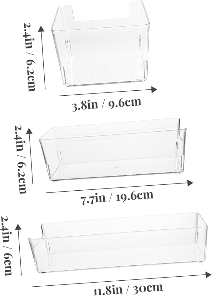 3pcs Pet Plastic Drawer Dividers Bathroom Drawer Organizers for Cosmetics Stackable Storage Bins