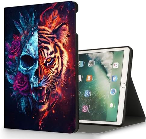 for Microsoft Surface Pro 8-13" 2021 Tablet Case,Auto Wake/Sleep,Adjustable Stand Protective Cover - Tiger Skull