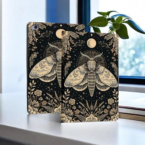 for Microsoft Surface Pro X/Pro X Plus-13 2019/2020/2021/2024 Tablet Case,Auto Wake/Sleep,Adjustable Stand Protective Cover - Moth Moon Pattern