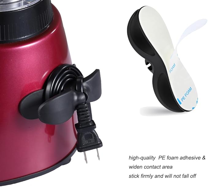 SisBroo Cord Organizer for Appliances, 4PCS Kitchen Appliance Cord Winder Cable Organizer, Cord Holder Cord Wrapper for Appliances Stick on Pressure Cooker, Mixer, Blender, Coffee Maker, Air Fryer