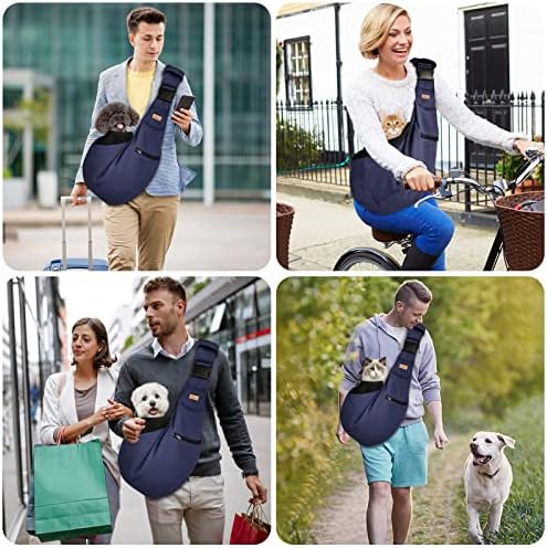 CUBY Dog and Cat Sling Carrier - Hands Free Reversible Pet Papoose Bag - Soft Pouch and Tote Design - Suitable for Puppy, Small Dogs Cats Outdoor