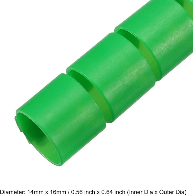 uxcell Flexible Cable Management Sleeve 14mmx16mm Computer Wire Wrap Cord Organizer 2 Meters Length Green