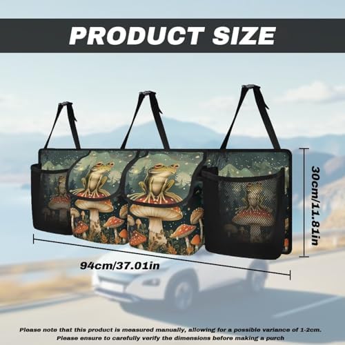 Mushroom Car Trunk Organizer Hanging Multipurpose Auto Backseat Storage Bag Universal Automotive Interior Accessories with 4 Pockets 3 Adjustable Straps