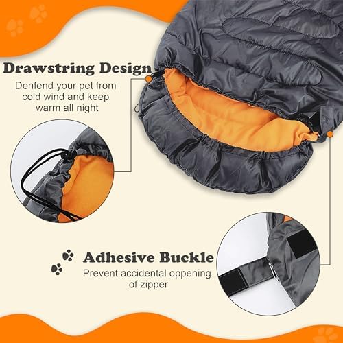 Dog Sleeping Bag Waterproof Warm Packable Dog Bed with Storage Bag Large Portable Pet Bed Mat for Travel Camping Hiking Backpacking Indoor Outdoor
