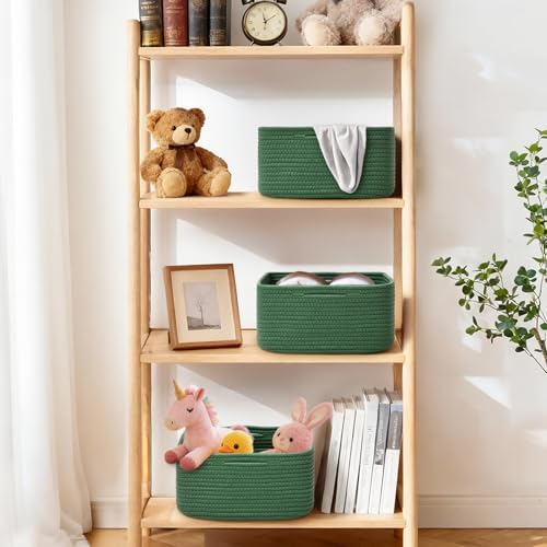Storage Baskets for Shelves, 2 Pack Shallow Basket
