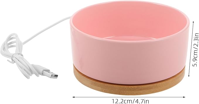 Heated Pet Bowl Constant Temperature Ceramic Round Feeder