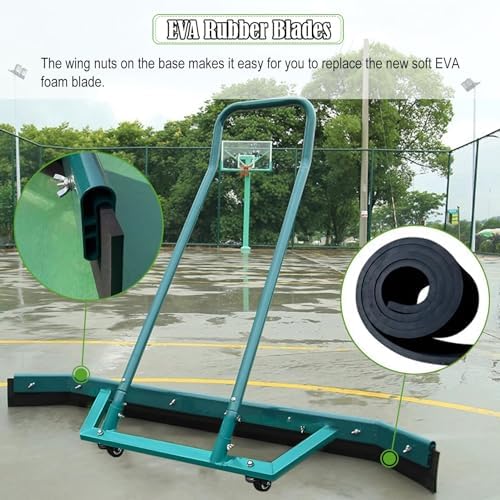 ERRULAN Floor Squeegee W/Replacement Rain Shuttle, 59 Inch Wide Aluminum Alloy Water Pusher Cleaner Cart for Rain Snow Leaves Garbage, Pet Hair Remover Equipment for Patios Garages Swimming Pools