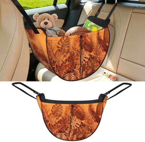 Orange Tropical Car Seat Organizer-Backseat Storage Bag for Travel