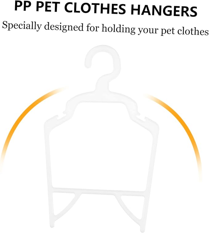 Happyyami 10pcs Pet Clothing Hangers for Dogs and Cats Lightweight and Compact Dog Apparel Rack Strong Structure Clothes Holders for Organized Pet Wardrobe