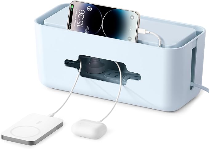 ORICO Cable Management Box, Cord Hider Box to Conceal Power Strips on Desk or Floor, Keeping Cords Tidy and Protected from Damage, Stylish Cable Organizers for Home, Office, School - PB01