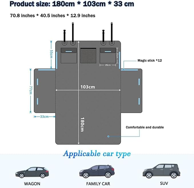Cargo Liner for Dog for Caddy ALLTRACK Caddy III IV 2015-2019 | Durable waterproof; anti-slip scratch resistant; pet trunk cover; pet travel accessories; suv trunk protector