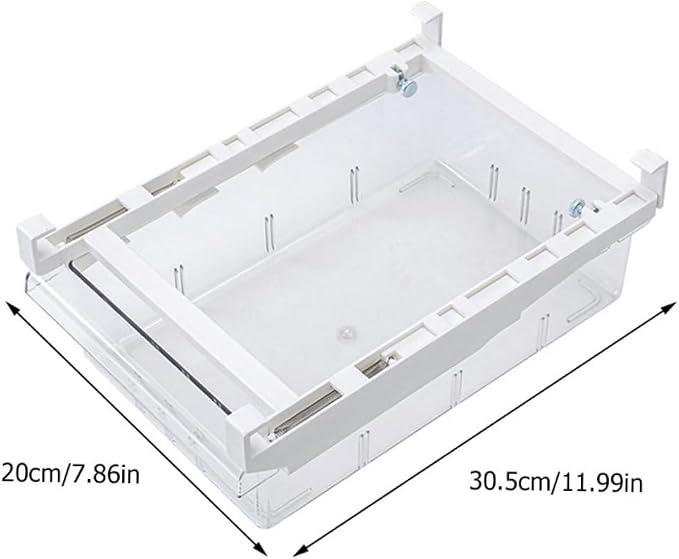 Transparent Pet Refrigerator Drawer Storage Box Retractable Food Organizer for Fruits and Vegetables Space-saving Design Easy to Clean Eco-friendly Beige
