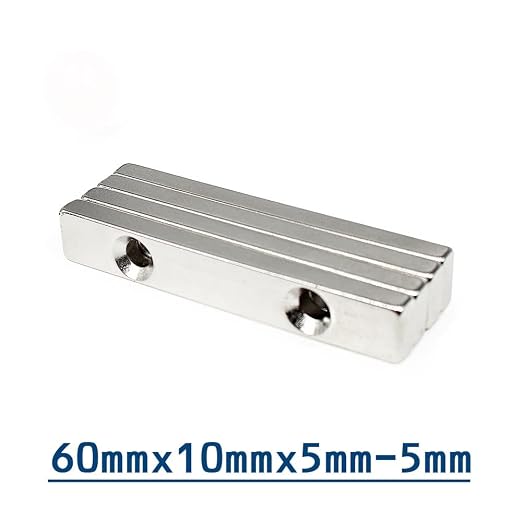1/2/5/10/15/20PCS 60x10x5-5mm Block Magnetic Holes 5mm 60x10x5-5 Strip Neodymium 60 * 10 * 5-5 Magnets(15PCS)