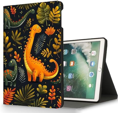 for Microsoft Surface Pro X/Pro X Plus-13 2019/2020/2021/2024 Tablet Case,Auto Wake/Sleep,Adjustable Stand Protective Cover - Cute Cartoon Dinosaur
