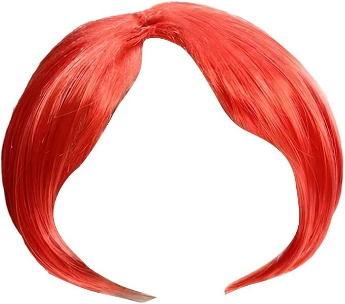 Cute Dog Wig for Small Dogs & Cat, Funny Pet Wigs Headband with Elastic Bands, 7 Inch Adjustable Dog Cat Costume Accessory for Halloween, Christmas & Cosplay (Red)