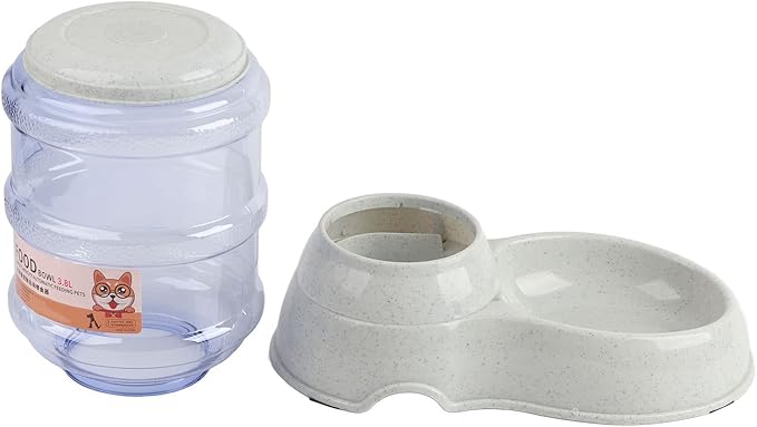 Haofy Automatic Pet Water Dispenser 3.8L Large Capacity Non Leak Gravity Water Bowl with Detachable Design Non Slip Base for Dogs Cats Ideal for Home Travel Crate Multi Pet Households (for Food Gray)