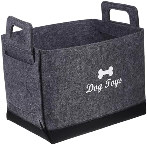 Holibanna Pet Toy Storage Organizer Thick Felt Bin for Dog and Cat Toys Versatile Container for Home Organization Living Room Bedroom and More