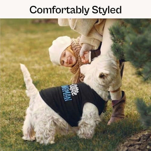 Parisian Pet Dog Shirt – 100% Cotton Shirts for Large Dogs – Sleeveless Black Puppy Vest – Lightweight and Breathable Pet Apparel – Funny Summer Boy Dog Clothes - Stretchy Cute T Shirts for Dogs
