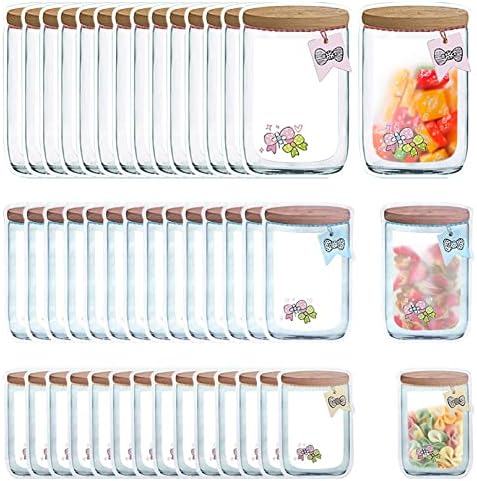 45 Pieces Reusable Mason Jar Zipper Bags Refrigerator Organizer Standup Airtight Seal Saver Bags for Seeds Candy Biscuits Spices (15L 15M 15S)