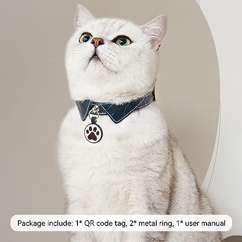 QR Code Cat Tag, Modifiable Pet Online Profile, Multiple Emergency Contact, Scannable QR Code, Instant Location Email Alert, Collar Accessories (Small Breeds - 1", Red)